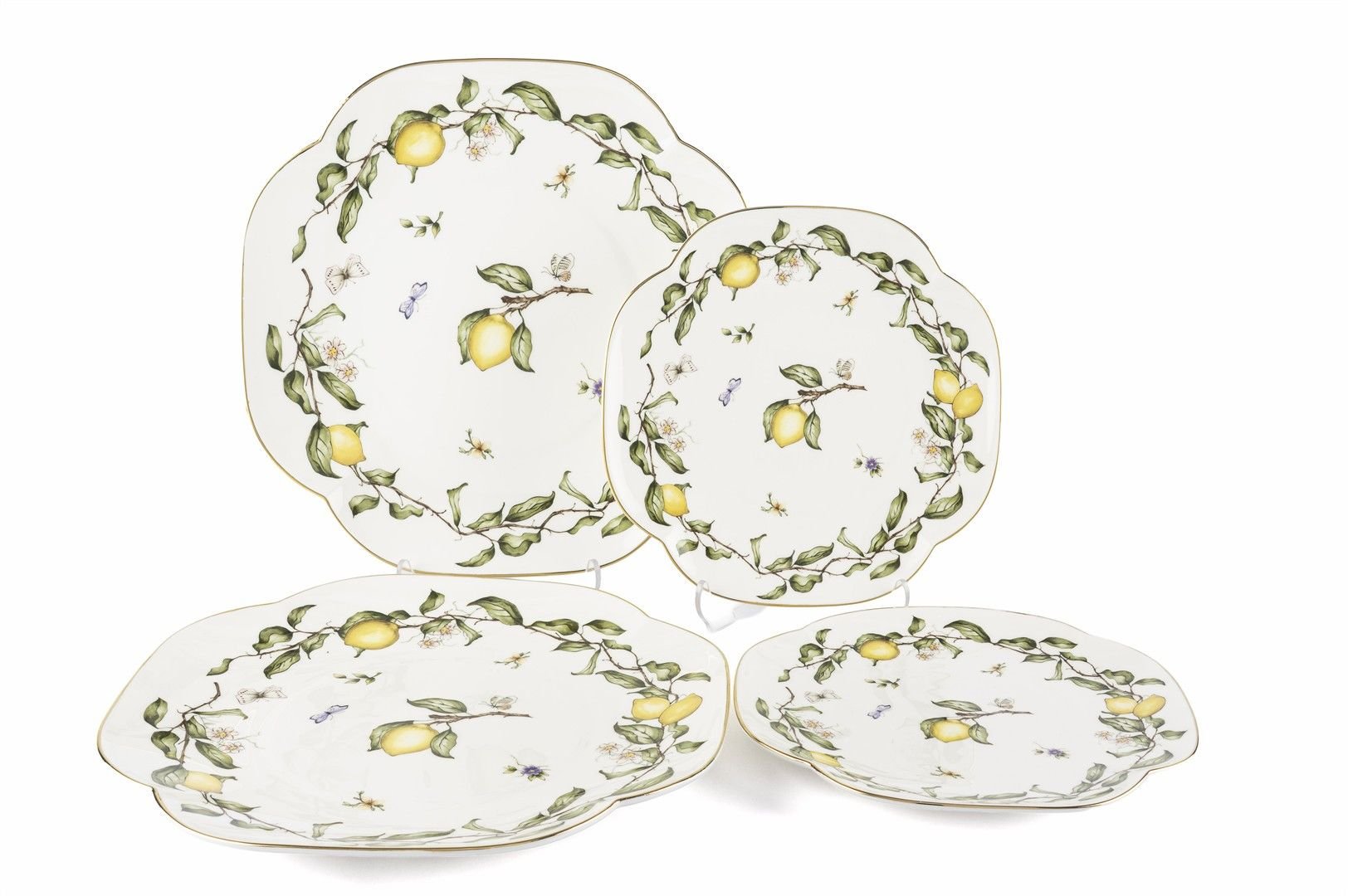 Sunleaf 4 Parça Set- 2li Pasta Tabağı 19cm ve 2li Servis Tabağı 25cm