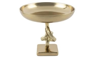 Antik Gold Ayaklı Metal Kase 28x24cm