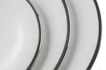 Gracia 72 Parça Bonechina Yemek Seti Platin