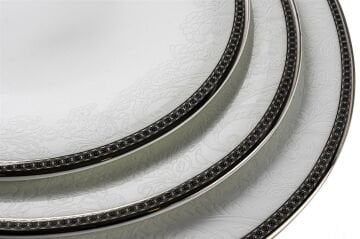 Gracia 72 Parça Bonechina Yemek Seti Platin