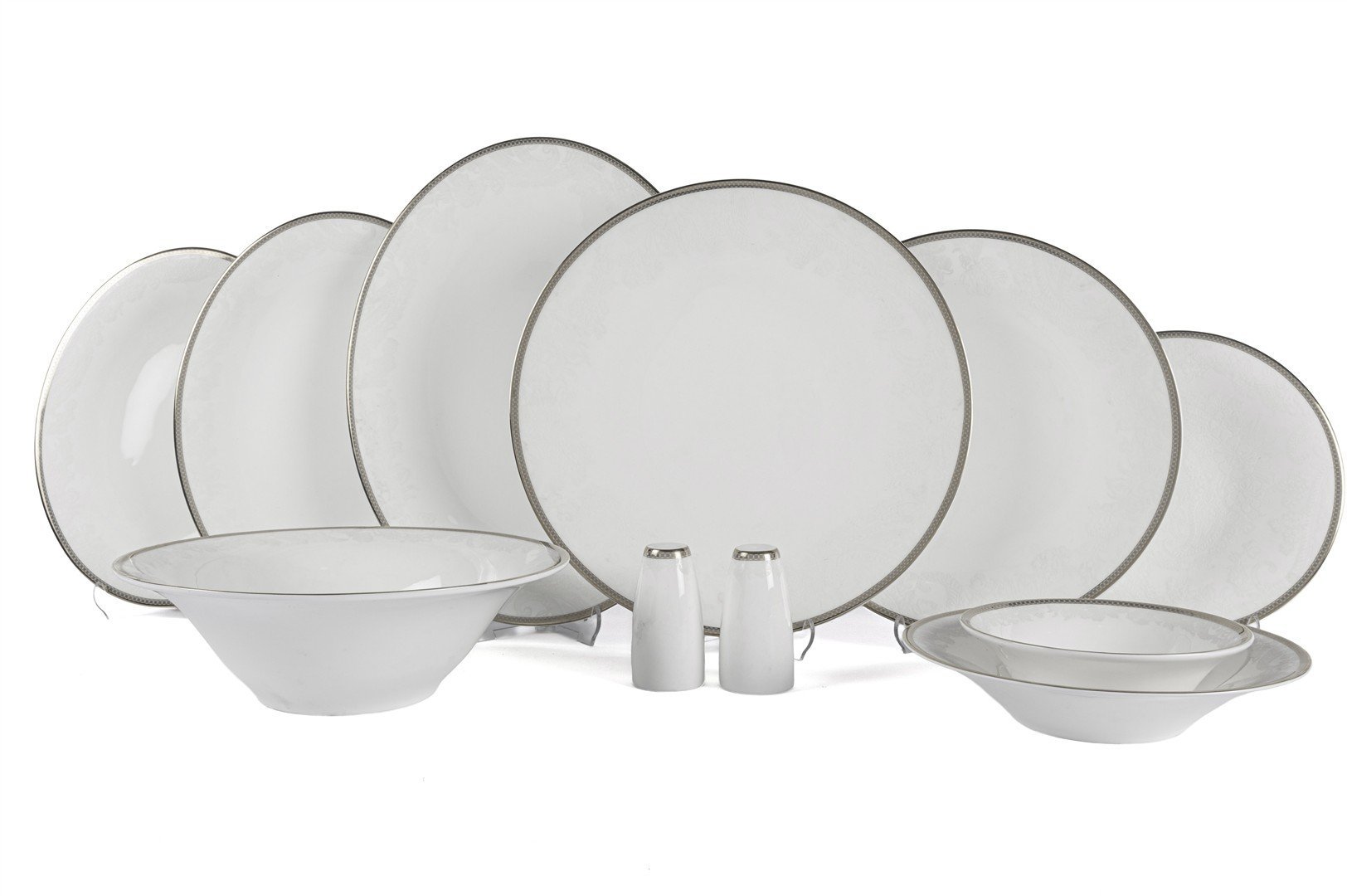 Gracia 72 Parça Bonechina Yemek Seti Platin