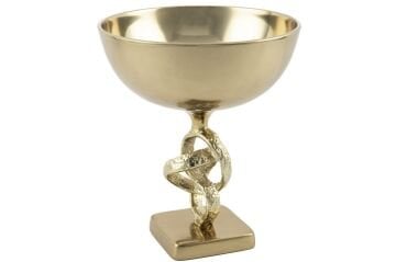 Antik Gold Ayaklı Metal Kase 25x29cm