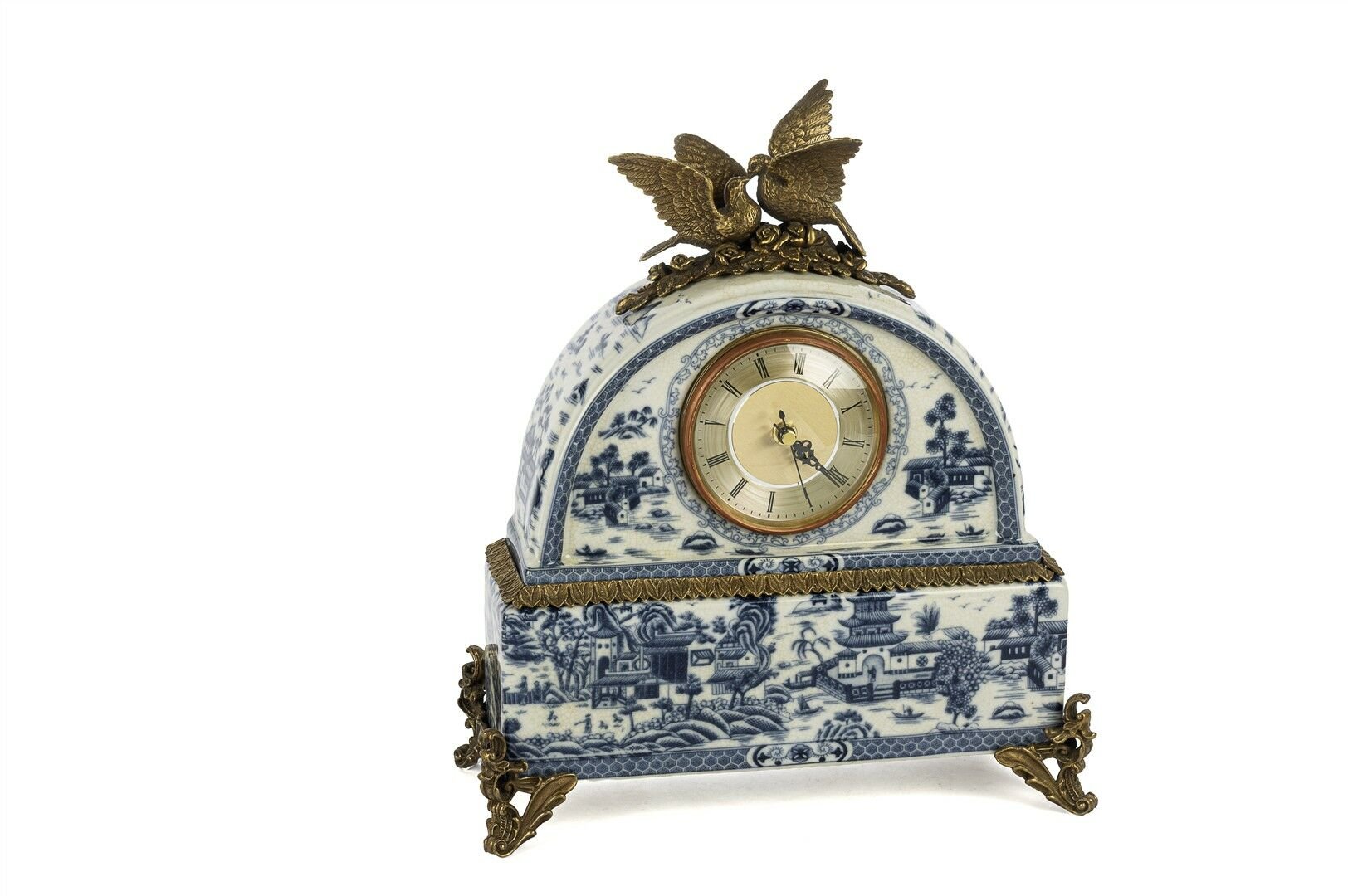 Kelebek Figürlü Mavi Masa Saati 31x36cm