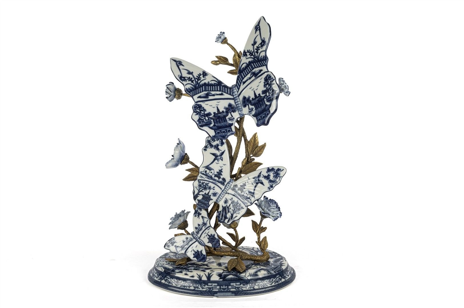 Mavi Dekoratif Kelebek Standı 25x45cm