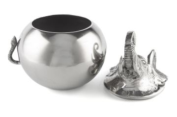 Gümüş Filli Dekor Kova 23x23x31cm