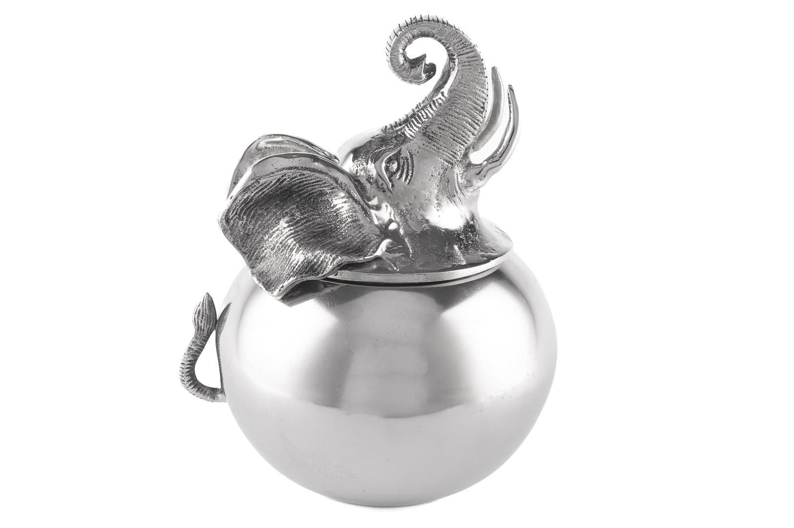 Gümüş Filli Dekor Kova 23x23x31cm