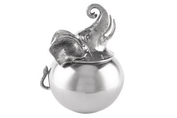 Gümüş Filli Dekor Kova 23x23x31cm