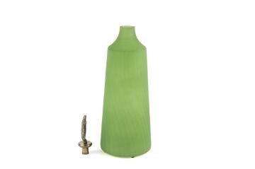 Yeşil Cam Antik Kapaklı Obje 18x52cm