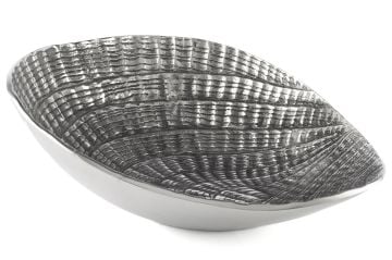 Gümüş Deniz Kabuğu Dekor Kase 41x36x14cm