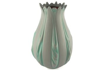 Gri Yeşil Porselen Vazo 20x32cm