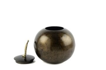 Antik Kahve Gold Figürlü Kapaklı Obje 27x32cm