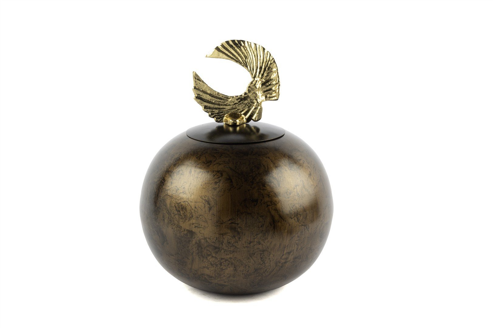 Antik Kahve Gold Figürlü Kapaklı Obje 27x32cm