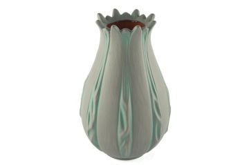 Gri Yeşil Porselen Vazo 15x25cm