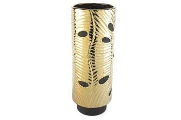 Gold Siyah Porselen Vazo 15x38cm