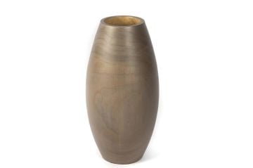 Oval Ahşap Vazo 11x37cm