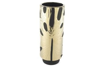 Gold Siyah Porselen Vazo 12x31cm