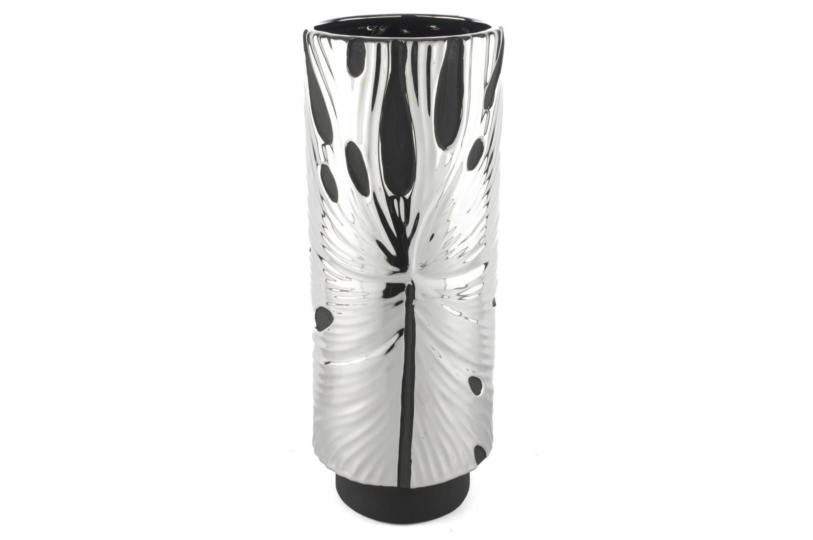 Gümüş Porselen Vazo 14x34cm