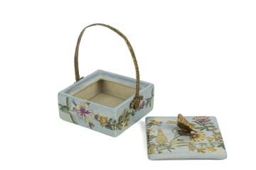 Mavi Kelebek Saplı Dekoratif Takı Kutusu 11x17cm