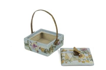 Mavi Kelebek Saplı Dekoratif Takı Kutusu 11x17cm