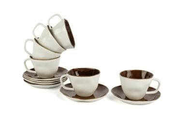 Beyaz Karamel 6lı Kahve Fincan Seti 120cc