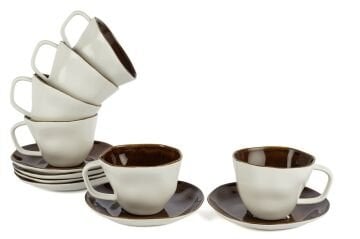 Beyaz Karamel 6lı Çay Fincan Seti 250cc