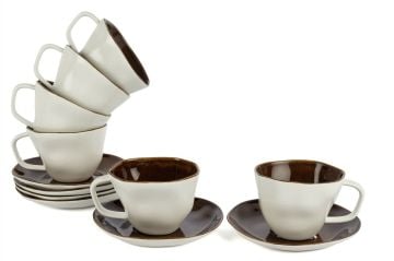 Beyaz Karamel 6lı Çay Fincan Seti 250cc