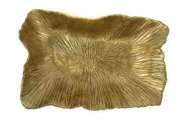 Gold Dalgalı Dekoratif Tabak 25x41x8cm