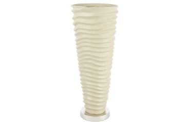 Bej Gümüş Oval Vazo 16x14x40cm