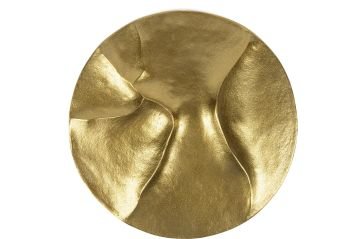 Gold Oval Wavy Duvar Obejsi 41x41x4cm