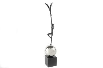 Siyah Gümüş İnsan Dekor Obje 12x12x61cm