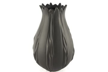 Mat Siyah Porselen Vazo 20x32cm