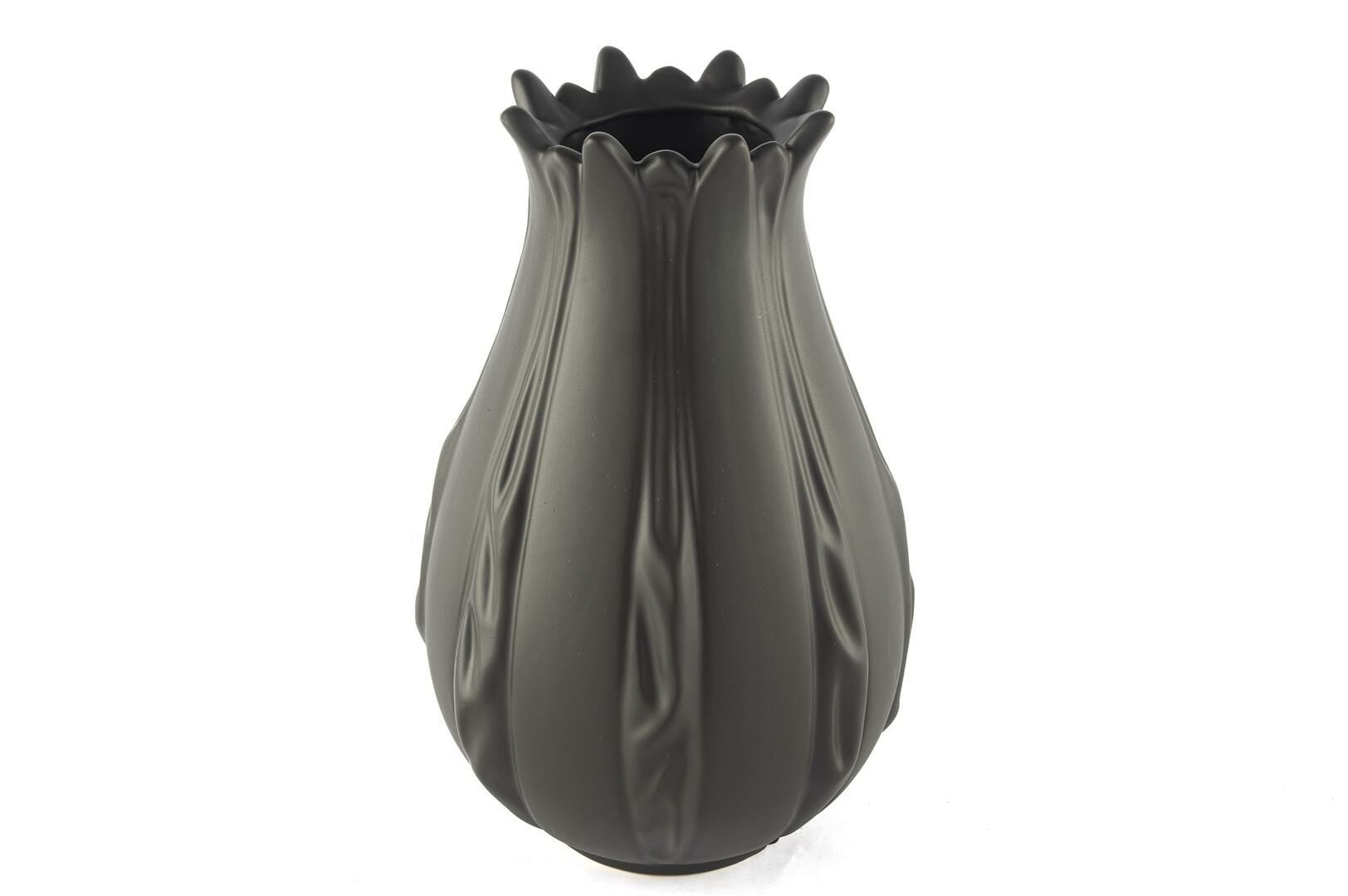 Mat Siyah Porselen Vazo 15x25cm