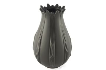 Mat Siyah Porselen Vazo 15x25cm