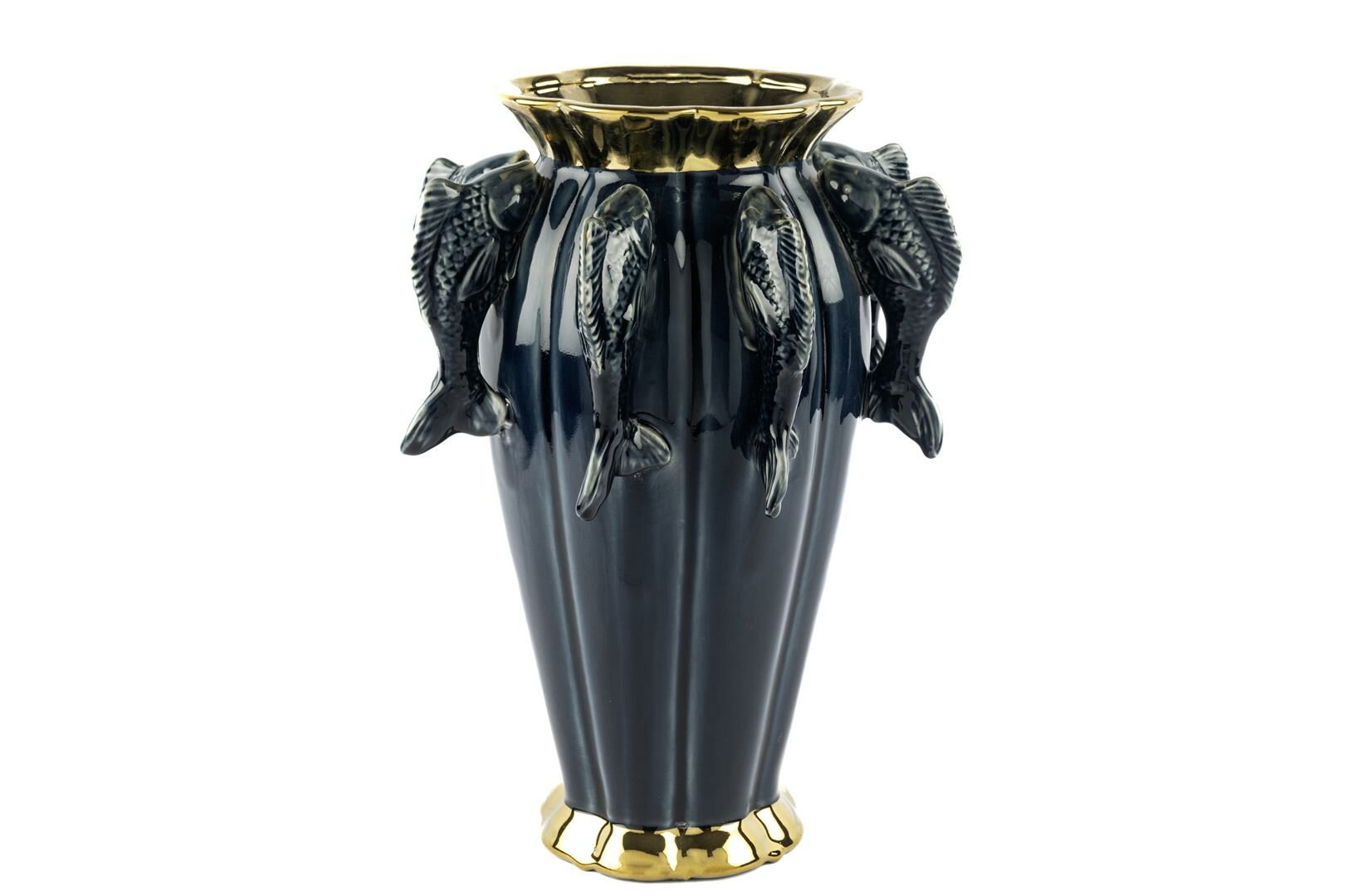 Lacivert Balıklı Vazo 26x39cm