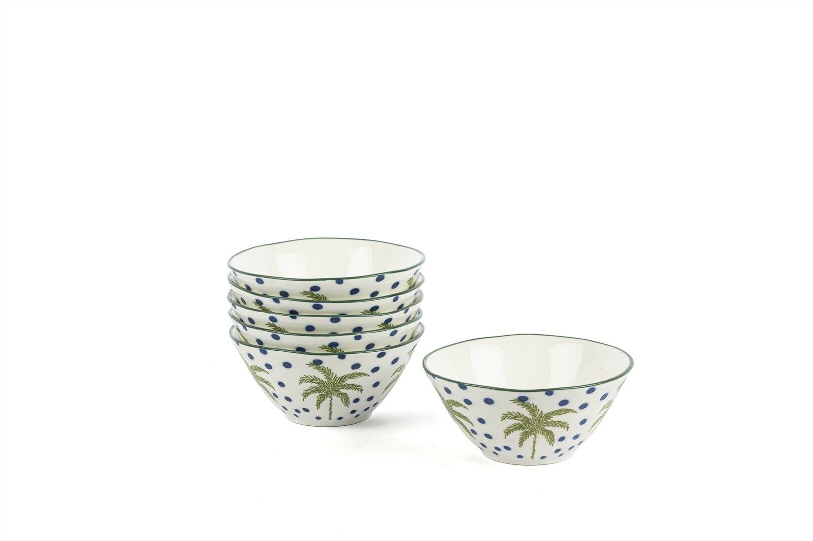 Palmiye Yeşil Mavi 6lı Kase Seti 12cm