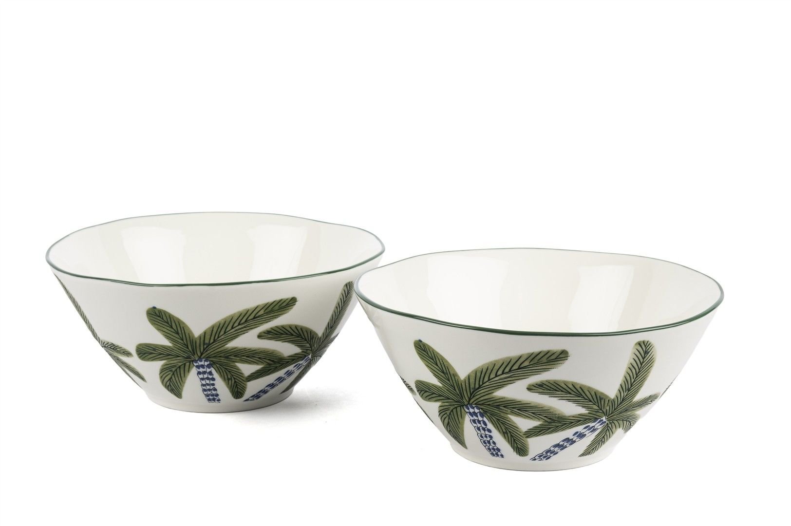 Palmiye Yeşil Mavi 2li Kase Seti 20cm