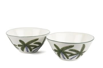 Palmiye Yeşil Mavi 2li Kase Seti 20cm