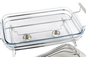 Perle Çelik Kapaklı Dikdörtgen Isıtıcılı Servis 47x25x19cm