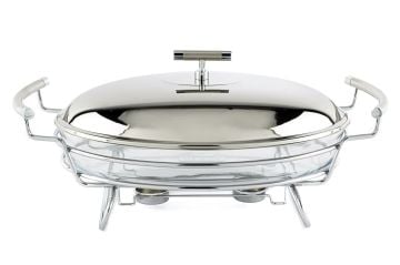 Perle Çelik Kapaklı Oval Isıtıcılı Servis 46x25x21cm