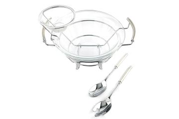 Perle Standlı Sos ve Salata Kasesi Servis Seti 38x30x23cm