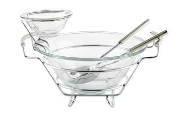 Perle Standlı Sos ve Salata Kasesi Servis Seti 38x30x23cm