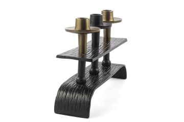 Siyah Antik Gold 3lü Mumluk 30x8x20cm