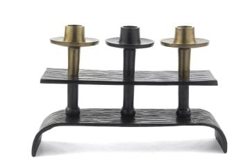 Siyah Antik Gold 3lü Mumluk 30x8x20cm