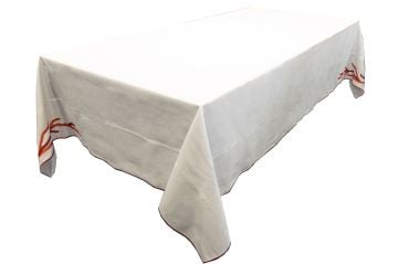 Doris Kırmızı Beyaz 180x280 Masa Örtüsü