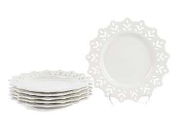 Beyaz 6lı Tatlı Tabağı 20cm