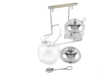 Perle Çelik Standlı 2li Reçellik Seti 21x12x18cm