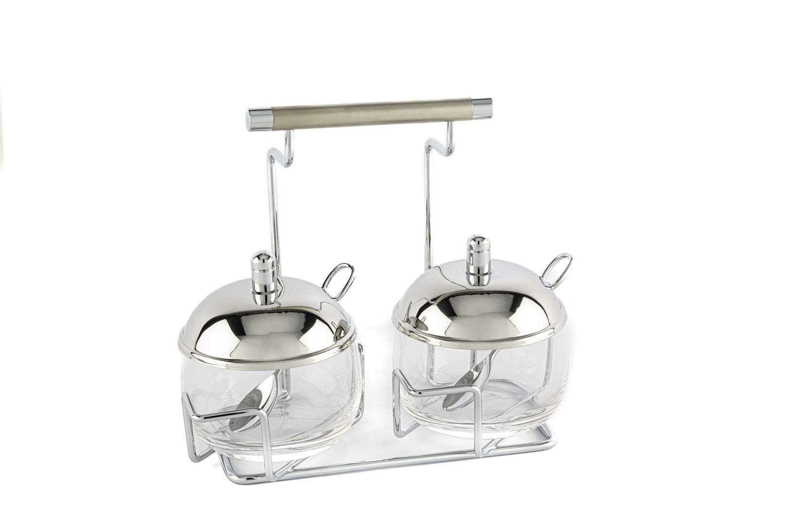 Perle Çelik Standlı 2li Reçellik Seti 21x12x18cm