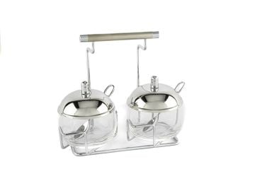 Perle Çelik Standlı 2li Reçellik Seti 21x12x18cm