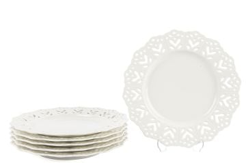 Beyaz 6lı Servis Tabağı 25cm