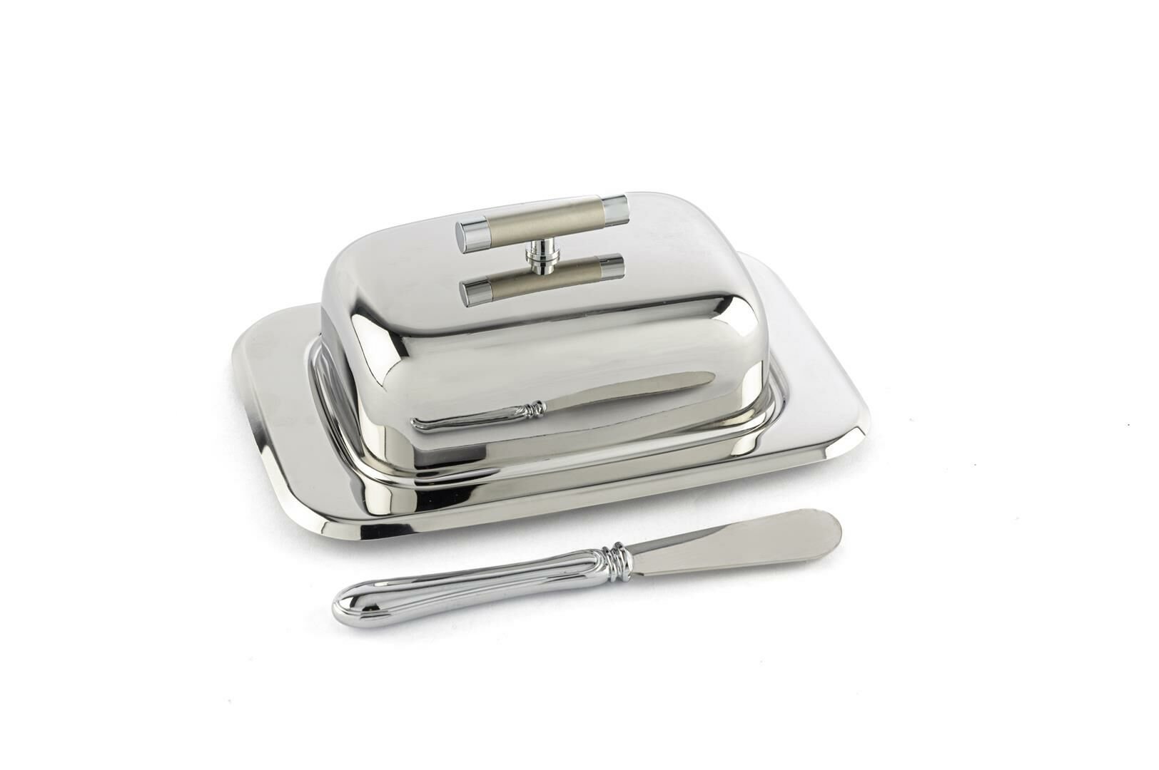 Perle Çelik Tereyağlık Seti 18x13x7cm